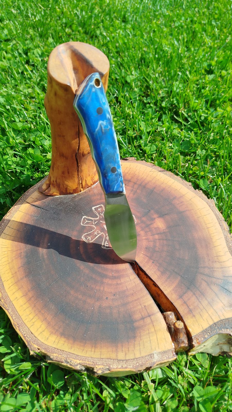 BLUE SPARK #013 handmade knife